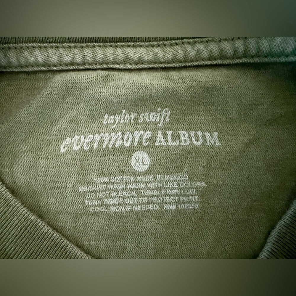 Taylor Swift Evermore Rare Officisl Olive Green Long-Sleeve Crewneck Shirt, XL - Picture 3 of 5